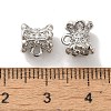 Flower Brass Micro Pave Cubic Zirconia Tube Bails KK-C072-05A-P-2