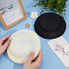 Imitation Hemp Round Fascinator Hat Base for Millinery AJEW-WH0472-45B-01-3