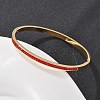 304 Stainless Steel Rhinestone Bangles for Women BJEW-Z092-06G-1