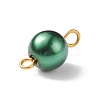 Glass Imitation Pearl Connector Charms PALLOY-JF01881-03-4