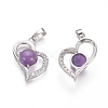 Natural & Synthetic Mixed Gemstone Pendants G-L512-O-3