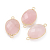 Natural Rose Quartz Links connectors G-L547-032C-1