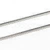 Tarnish Resistant 3.28 Feet 304 Stainless Steel Square Snake Chains X-CHS-L001-165-1.2mm-1