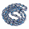 Electroplate Transparent Glass Beads Strands EGLA-N002-35-C06-2