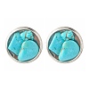 Flat Round with Mixed Gemstone Chip Beads Stud Earrings for Girl Women EJEW-JE04669-3