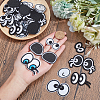 Nbeads 11 Styles Eye Cotton Embroidery Iron on Clothing Patches DIY-NB0010-15-3