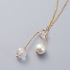 Pendant Necklaces and Ear Studs Jewelry Sets SJEW-JS01064-03-4