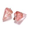 Cone/Spike/Pendulum Dyed Cherry Quartz Glass Stone Pendants G-R278-80-3