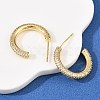 C-Shaped Brass Clear Cubic Zirconia Stud Earrings EJEW-A156-11B-G-1