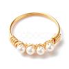 Round Shell Pearl Beads Finger Rings RJEW-TA00001-1