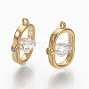 Brass Clear Cubic Zirconia Charms ZIRC-Q021-033G-NF-1