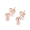Ion Plating(IP) 304 Stainless Steel Stud Earrings EJEW-L215-57C-RG-1