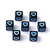 Opaque Black Acrylic European Beads MACR-S273-51B-02-2