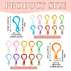 100Pcs 20 Styles Opaque Solid Color Bulb Shaped Plastic Push Gate Snap Keychain Clasp Findings KY-TA0001-58-4