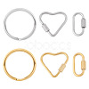 6Pcs 6 Styles 304 Stainless Steel Split Key Rings STAS-TA0003-46-3
