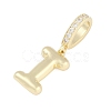 Brass Micro Pave Clear Cubic Zirconia Pendants KK-M289-01I-G-2