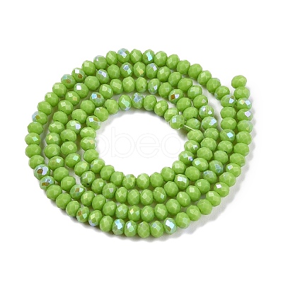 Electroplate Opaque Solid Color Glass Beads Strands EGLA-A044-P2mm-L30-1
