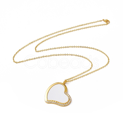 Sublimation Blank Aluminum Pendant Necklace NJEW-E020-03G-03-1