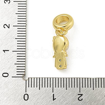 Rack Plating Brass & Cubic Zirconia & ABS Plastic Pearl European Pendants KK-Z067-61C-G-1