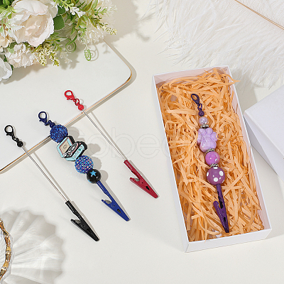 4Pcs 4 Colors Alloy Bracelet Tool Jewelry Helper Beadable Alligator Clip AJEW-SP0001-71B-1