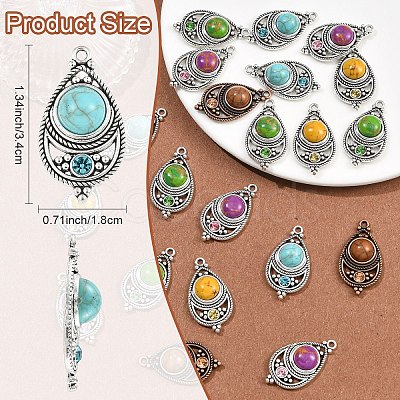 Bohemian Dyed Synthetic Turquoise Pendants FIND-YWC0003-02AB-01-1