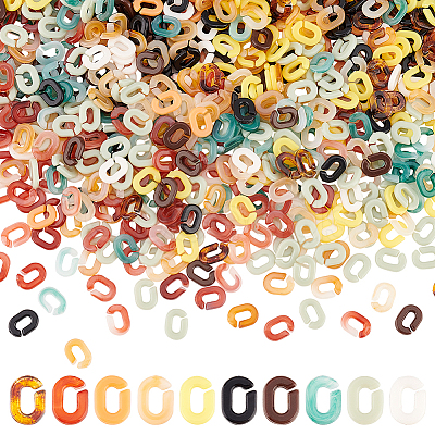 1200Pcs 10 Colors Acrylic Linking Rings SACR-DC0001-02-1