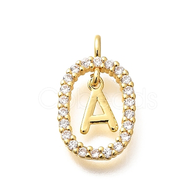Brass Micro Pave Cubic Zirconia Pendants ZIRC-P123-01G-A01-1