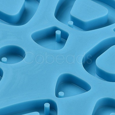 Trapezoid & Triangle & Flat Round Shape DIY Pendant Silicone Molds DIY-M048-04-1