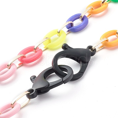 Acrylic Aluminium Cable Chain Necklaces NJEW-JN03627-1