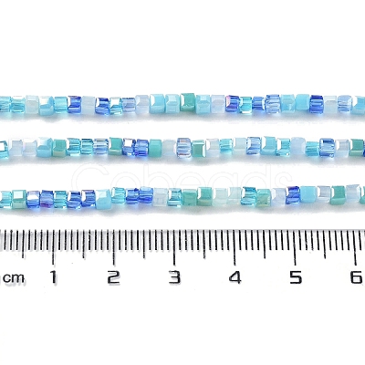 Gradient Color Electroplate Glass Bead Strands X-GLAA-E042-05-B07-1