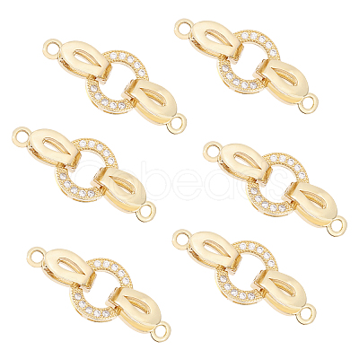 6 Sets Brass Micro Pave Cubic Zirconia Fold Over Clasps KK-CA0002-73-1