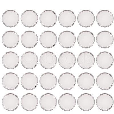 Unicraftale 100Pcs Flat Round 304 Stainless Steel Plain Edge Bezel Cups STAS-UN0046-86-1