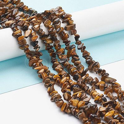 Natural Tiger Eye Chips Beads Strands LS-F012-2-1