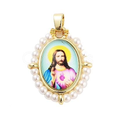 Rack Plating Brass Enamel Pendants KK-C056-07G-1