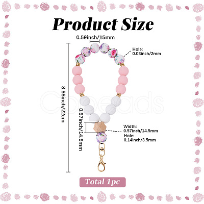 1Pc Silicone & Wood Pendant Decorations HJEW-BM0001-61E-1