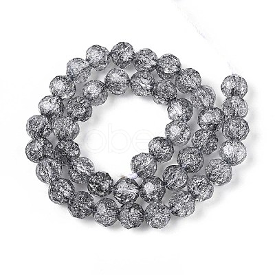 Transparent Crackle Glass Beads Strands GLAA-N053-8mm-02-1