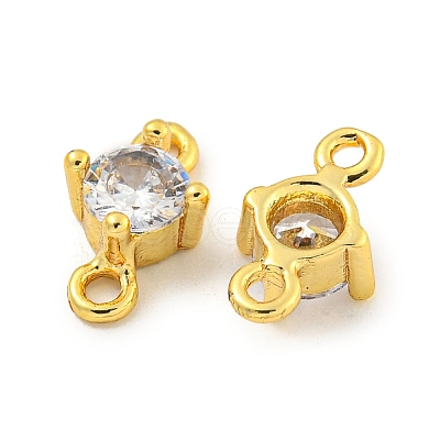 Rack Plating Brass Pave Clear Cubic Zirconia Links KKB-L215-047A-G-1
