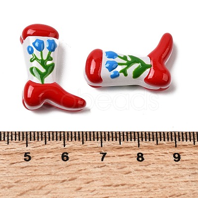 Boot Baking Paint Glass Enamel Beads LAMP-C020-02O-1