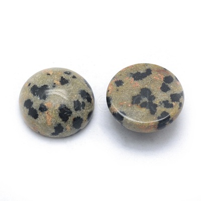Natural Dalmatian Jasper Cabochons G-P393-R33-14mm-1