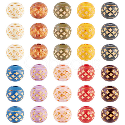 60Pcs Wood Beads WOOD-TA0002-79C-1