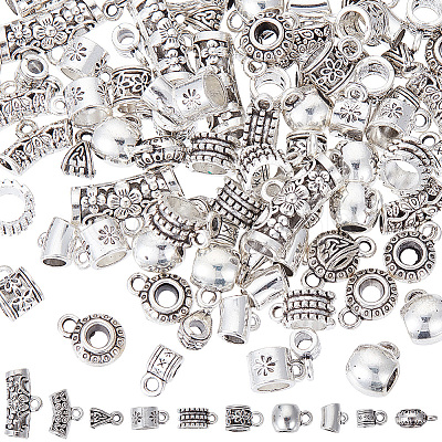100Pcs 10 Styles Alloy Hangers Links TIBE-SC0002-17-1