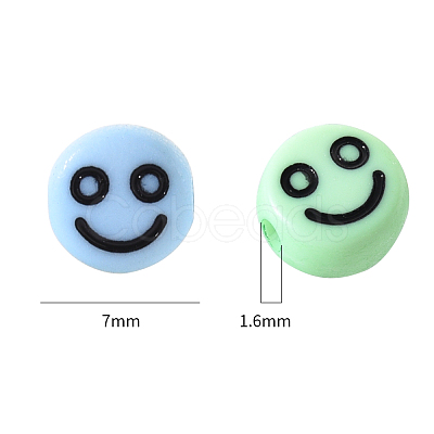 Opaque Acrylic Beads MACR-YW0001-22C-1