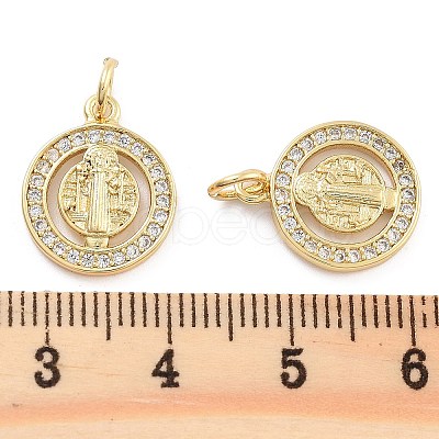 Brass Pave Cubic Zirconia Pendants KK-U009-10D-G-1