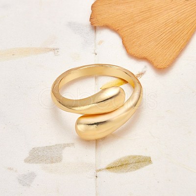 Brass Teardrop Open Cuff Rings & Open Cuff Bangles Jewelry Sets for Women SJEW-SZ0001-016G-1