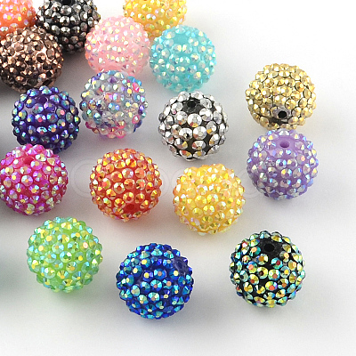 AB-Color Resin Rhinestone Beads RESI-S315-20x22-M-1