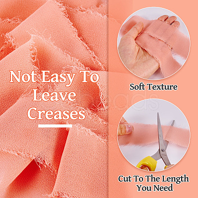 4 Rolls 4 Colors Frayed Polyester Ribbon OCOR-TA0002-87B-1