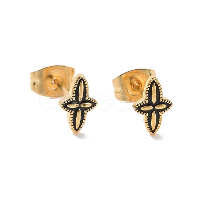 Enamel Star Stud Earrings with 316L Surgical Stainless Steel Pins EJEW-P204-01G-05-1