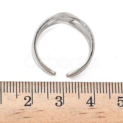 304 Stainless Steel Open Cuff Rings Findings RJEW-A079-10A-P-1