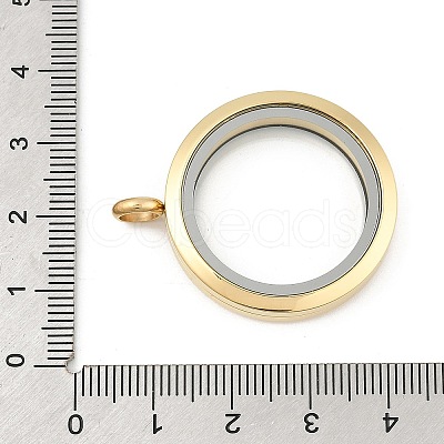 304 Stainless Steel Floating Locket Pendants STAS-E443-41G-02-1