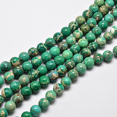 Natural Imperial Jasper Beads Strands X-G-I122-8mm-05-1